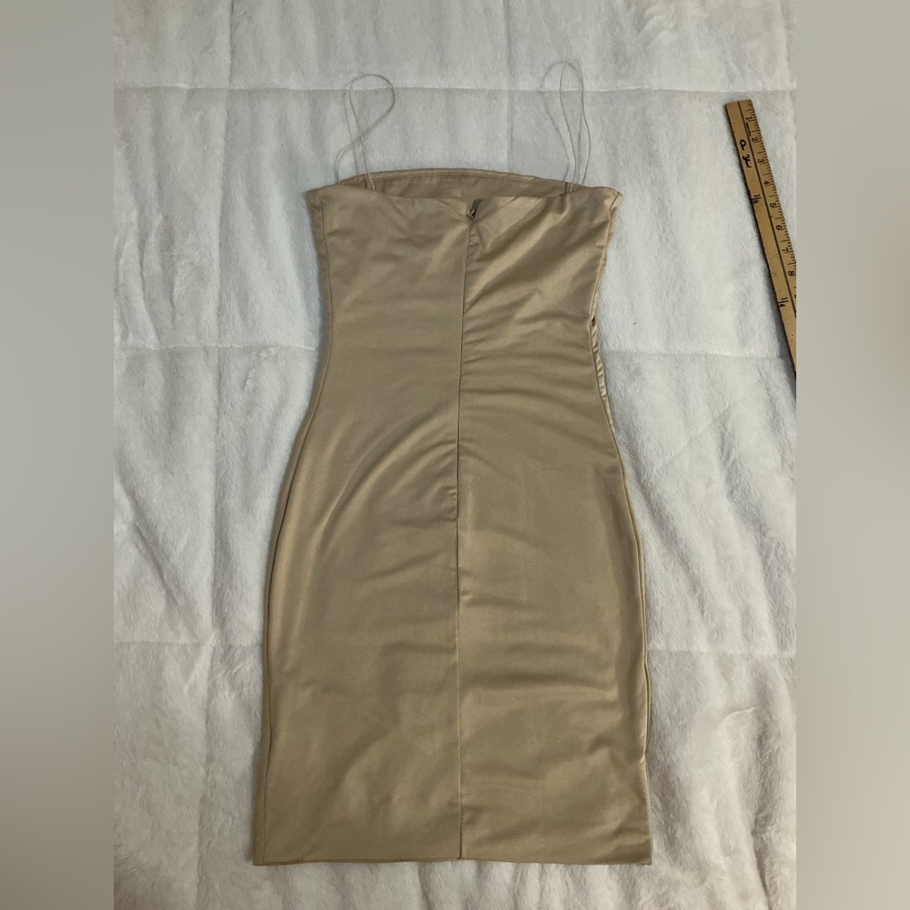 Meshki Tan Strapless  bodycon Dress - Picture 4 of 7